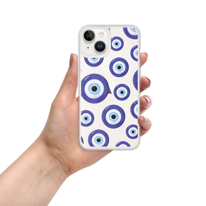 Sketched Blue bead Clear Case for iPhone