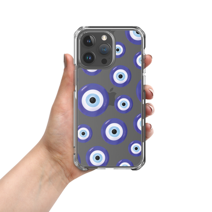 Sketched Blue bead Clear Case for iPhone