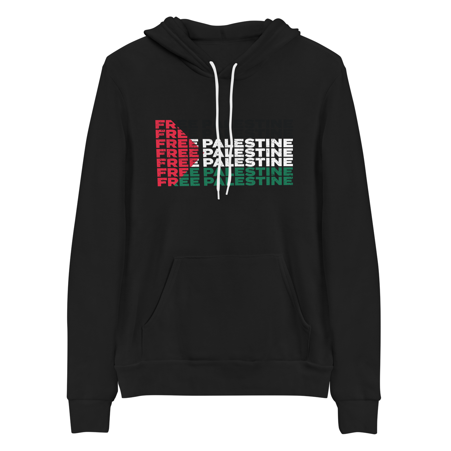 Flag colored "Free Palestine" Hoodie