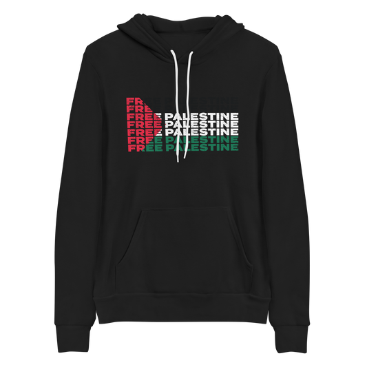 Flag colored "Free Palestine" Hoodie